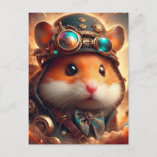 ein zauberhafter Steampunkhamster Postkarte