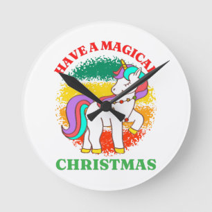 ein zauberhaftes Weihnachtsfest Runde Wanduhr