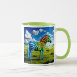 Ein Zebra in den Farben des Regenbogens. Tasse