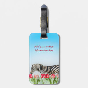 Ein Zebra unter den Tulpen Gepäckanhänger