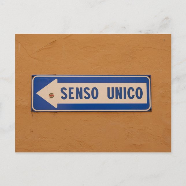 Ein Zeichen auf Italienisch - Senso Unico Postkarte (Vorderseite)