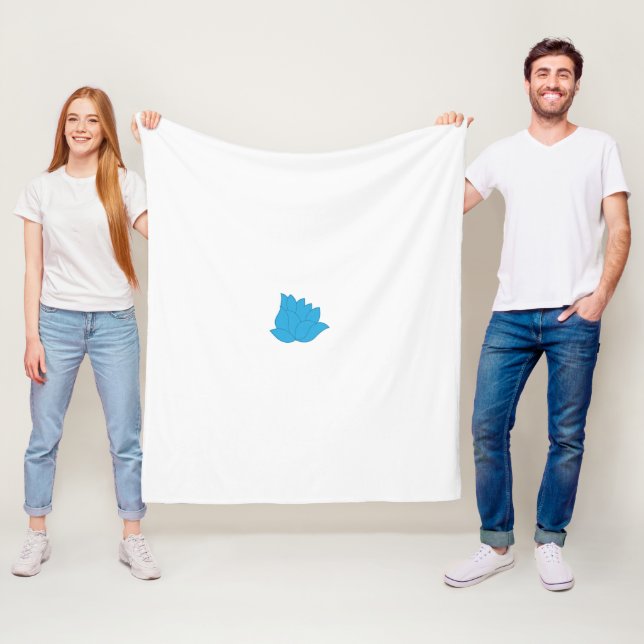 ein zeichn einer blauen Blume auf weißem Hintergru Fleecedecke (Beispiel)