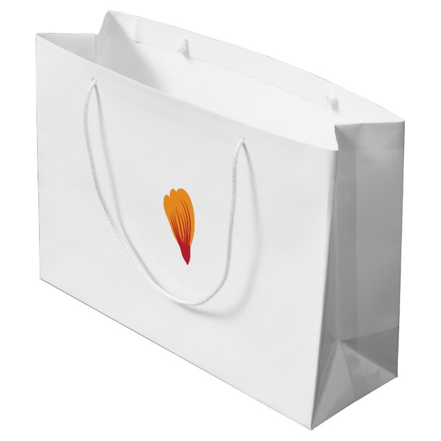 ein zeichn einer Pflanze mit orangen und lila Blät Große Geschenktüte (Rückseite Schrägansicht)