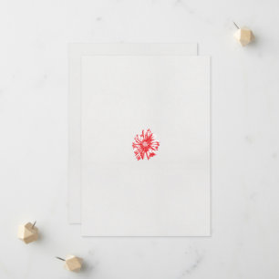 ein zeichn einer roten Blume auf weißem Hintergrun Ankündigung