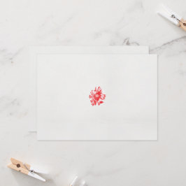ein zeichn einer roten Blume auf weißem Hintergrun Einladung
