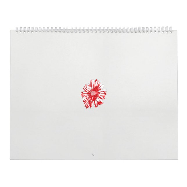 ein zeichn einer roten Blume auf weißem Hintergrun Kalender (Titelbild)