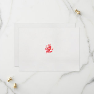 ein zeichn einer roten Blume auf weißem Hintergrun Save The Date