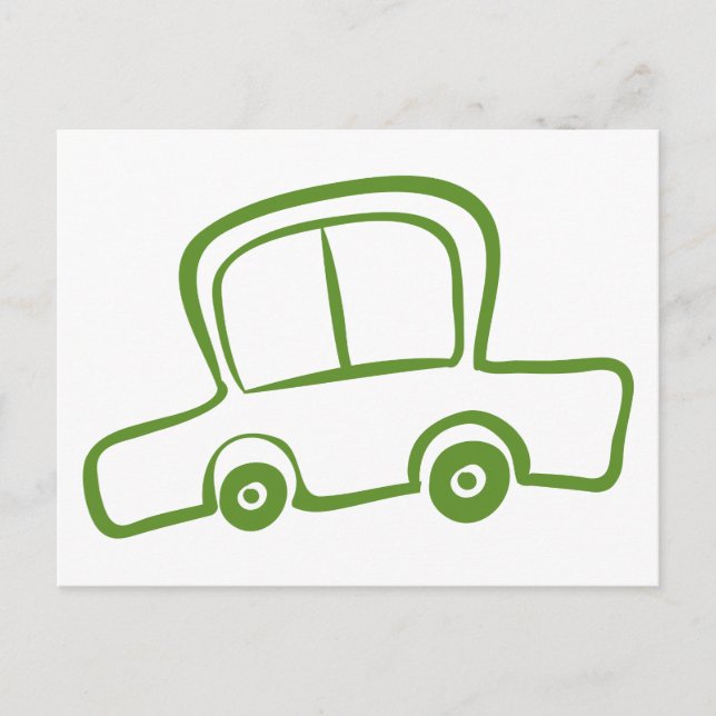 Ein zeichn eines grünen Autos Postkarte (Vorderseite)