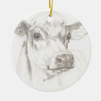 Ein Zeichnen einer jungen Kuh Keramikornament