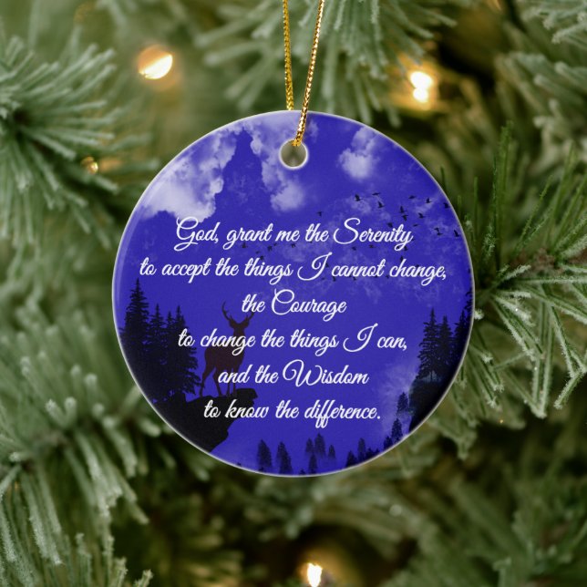 Ein zeitloses, friedliches Gebet Keramik Ornament (Baum)