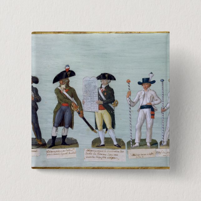 Ein Zeitungs-Verkäufer, ein Bürger bereit zu Button (Vorderseite)