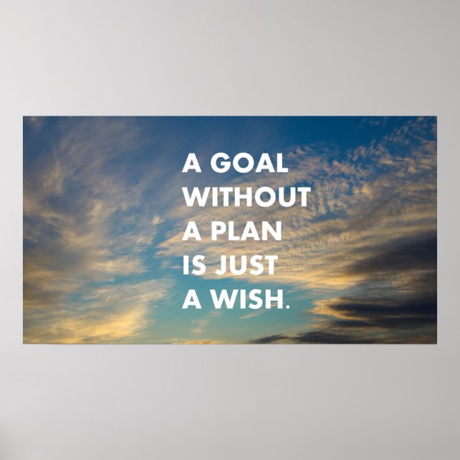 Ein Ziel ohne Plan ist nur ein Wunsch Poster (Vorne)
