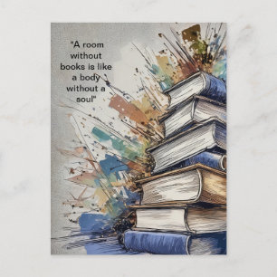 Ein Zimmer ohne Bücher Postkarte