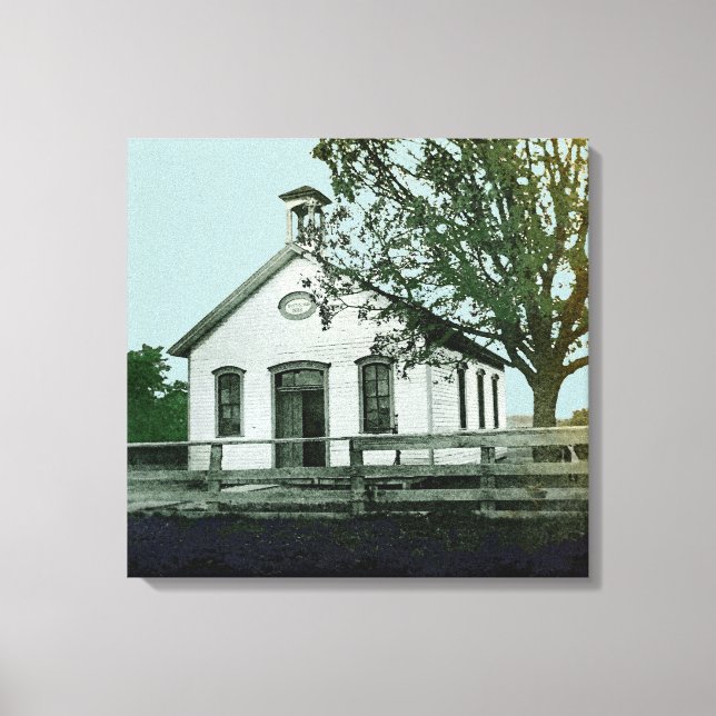 EIN ZIMMER SCHULE SCHULHAUS WASSERFARBE FOTOGRAPH LEINWANDDRUCK (Vorderseite)