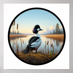 Ein zirkuläres 3D-Bild einer gemeinsamen Goldeneye Poster
