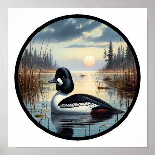 Ein zirkuläres 3D-Bild einer gemeinsamen Goldeneye Poster