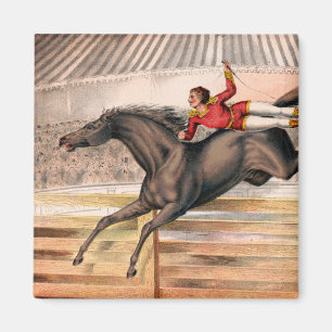 Ein Zirkus-Performer reiten auf einem Hügel Magnet