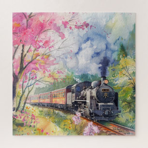 Ein Zug im Frühling