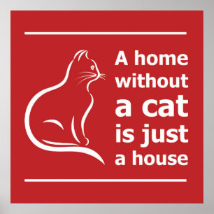 Ein Zuhause ohne eine Katze ist gerade Tiere eines Poster