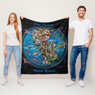 Ein Zuhause Planet Earth Share weise Fleecedecke