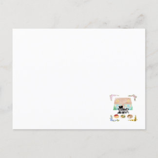 Ein Zuhause, zwei Katzen, drei Mahlzeiten, vier Ja Postkarte