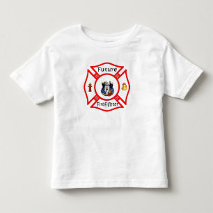 Ein zukünftiger Feuerwehrmann-rotes maltesisches Kleinkind T-shirt