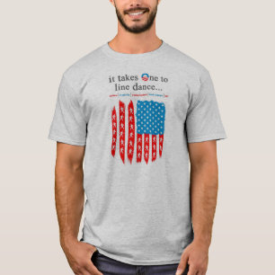 Ein zur Linie Tanz im Farbt-shirt T-Shirt