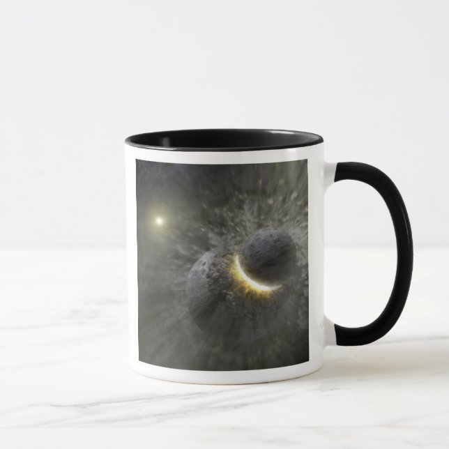 Ein Zusammenstoß massiver Objekte im Weltraum Tasse (Rechts)