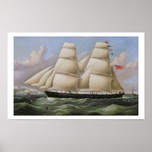Ein zwei bemasteter Schooner vor Dover (Öl auf Poster