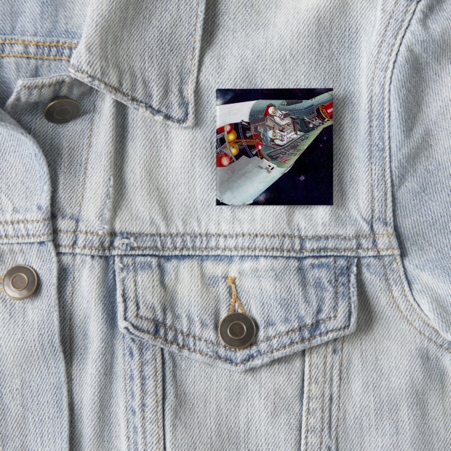 Ein zweiköpfiges Gemini-Raumschiff im Flug entführ Button (Beispiel)