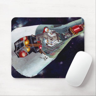 Ein zweiköpfiges Gemini-Raumschiff im Flug entführ Mousepad