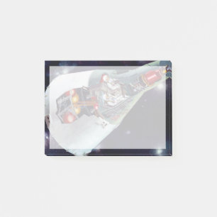 Ein zweiköpfiges Gemini-Raumschiff im Flug entführ Post-it Klebezettel