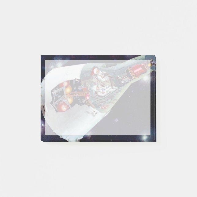 Ein zweiköpfiges Gemini-Raumschiff im Flug entführ Post-it Klebezettel (Vorderseite)