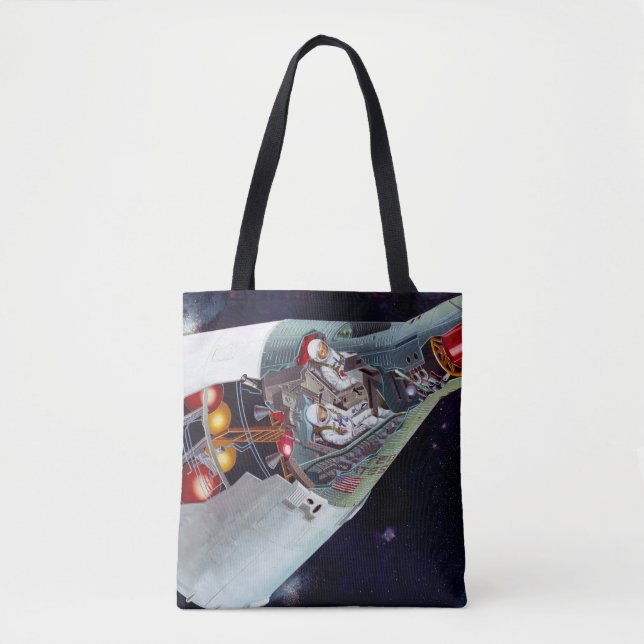 Ein zweiköpfiges Gemini-Raumschiff im Flug entführ Tasche (Vorderseite)