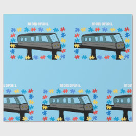 Einachsige Achterbahn-Autismus-Puzzle Geschenkpapier