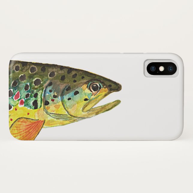 Einartiger Fischfang für Braunforellen Case-Mate iPhone Hülle (Rückseite (Horizontal))