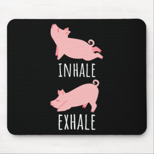 Einatmen Ausatmen Schwein Yoga Meditation Workout Mousepad