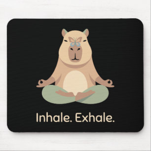 Einatmen Ausatmen Yoga Capyra Zen Tierentspannung Mousepad