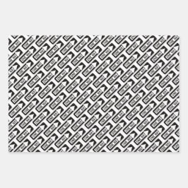 Einbahnstraße Schild in Schwarz-Weiß Geschenkpapier Set