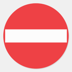 Einbahnsymbol Runder Aufkleber