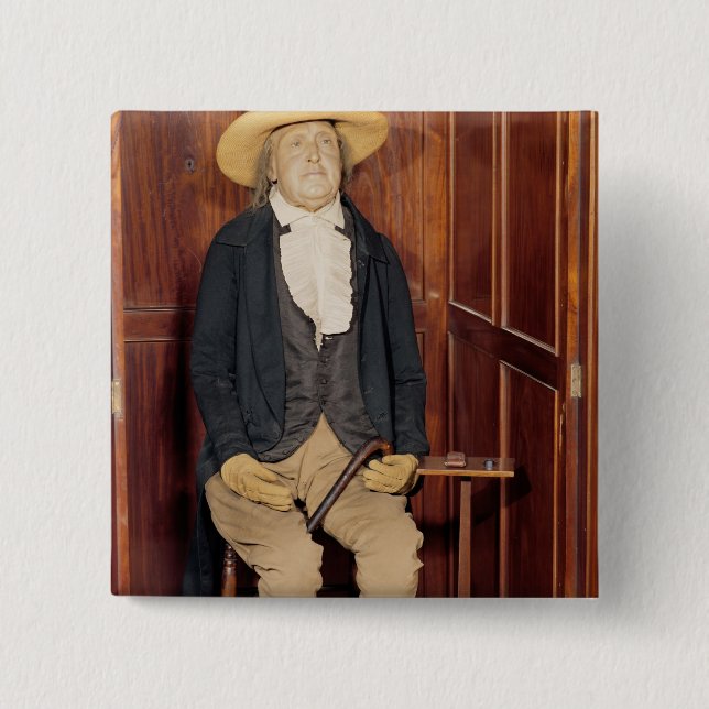 Einbalsamierter Körper von Jeremy Bentham Button (Vorderseite)