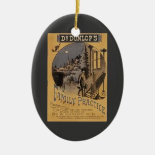 Einband eines alten Buches Doctor Dunlop's Family  Keramikornament