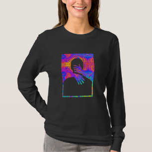 Einbinden eines Gemäldes eines farbigen Fluid Man T-Shirt