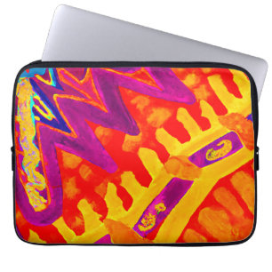 Einbinden von farbenfrohen Mustern Laptopschutzhülle