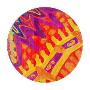 Einbinden von farbenfrohen Mustern Schneidebrett