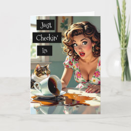 Einchecken | Funny Spilt-Kaffee Karte