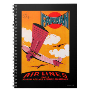 Eindecker-Plakat der Farman Notizblock