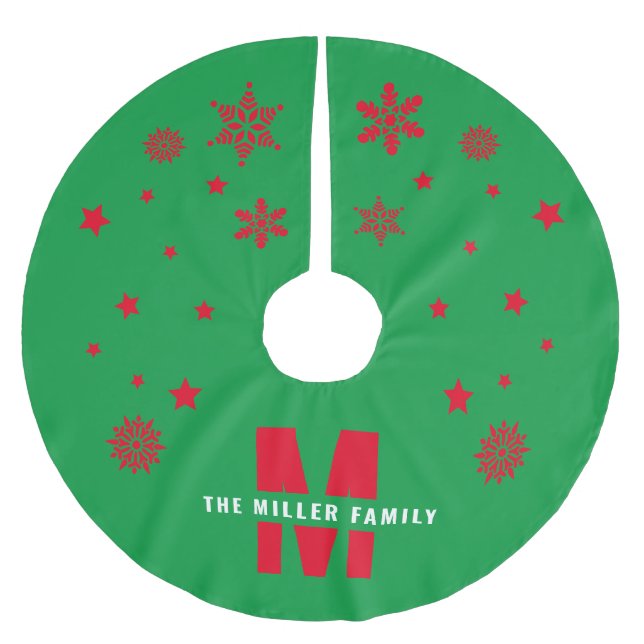 Eindeutige benutzerdefinierte Familienname Vorlage Polyester Weihnachtsbaumdecke (Vorderseite)