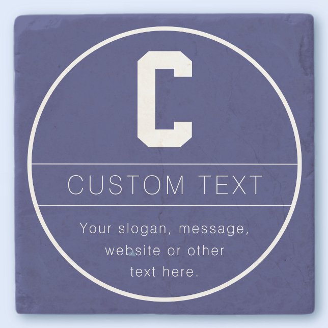 Eindeutige Bezeichnung und Monogramm-Vorlage | Mar Steinuntersetzer (Von Creator hochgeladen)