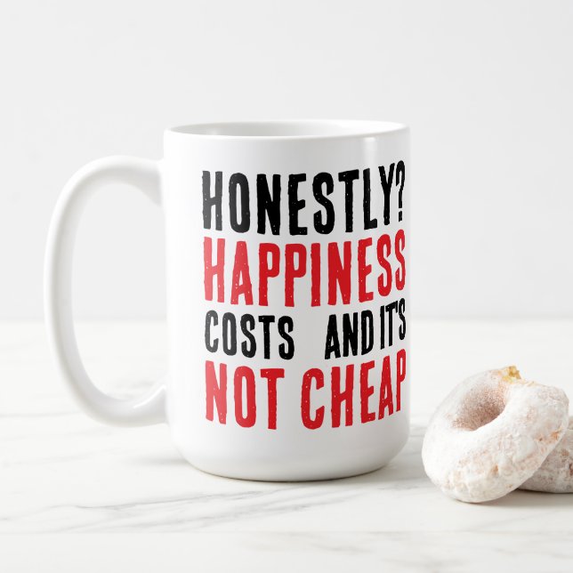 Eindeutige Phrase über Glück Kaffeetasse (Mit Donut)